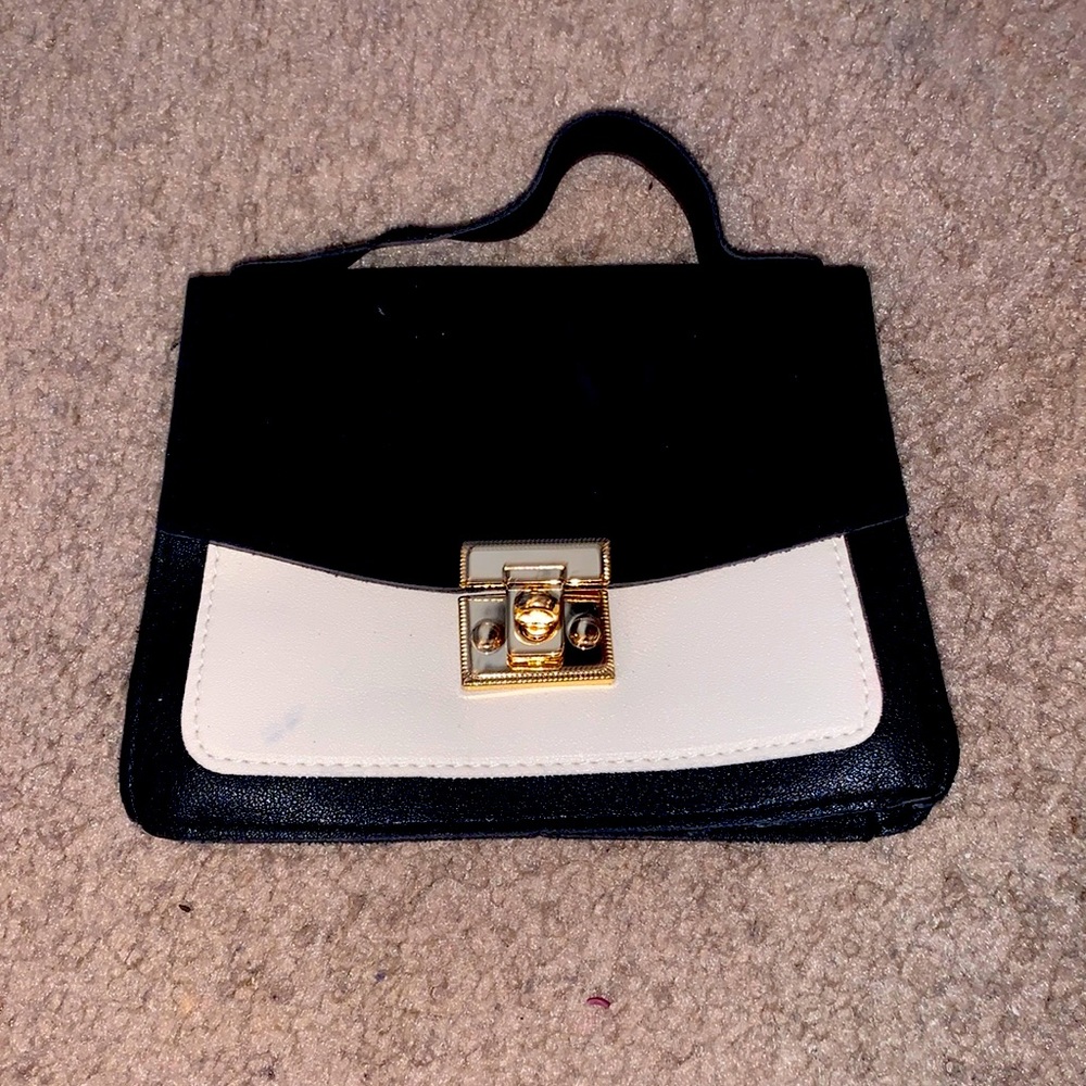 black and white clutch